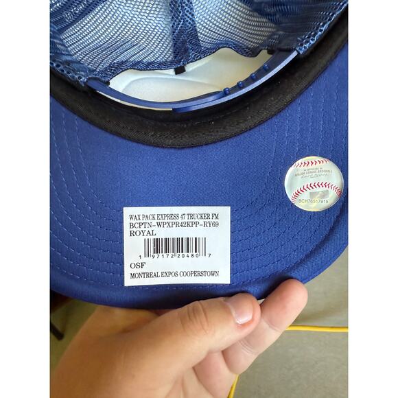 '47 Brand Montreal Expos Hat Mens Adjustable Blue Snapback Trucker MLB Retro New - Picture 3 of 4